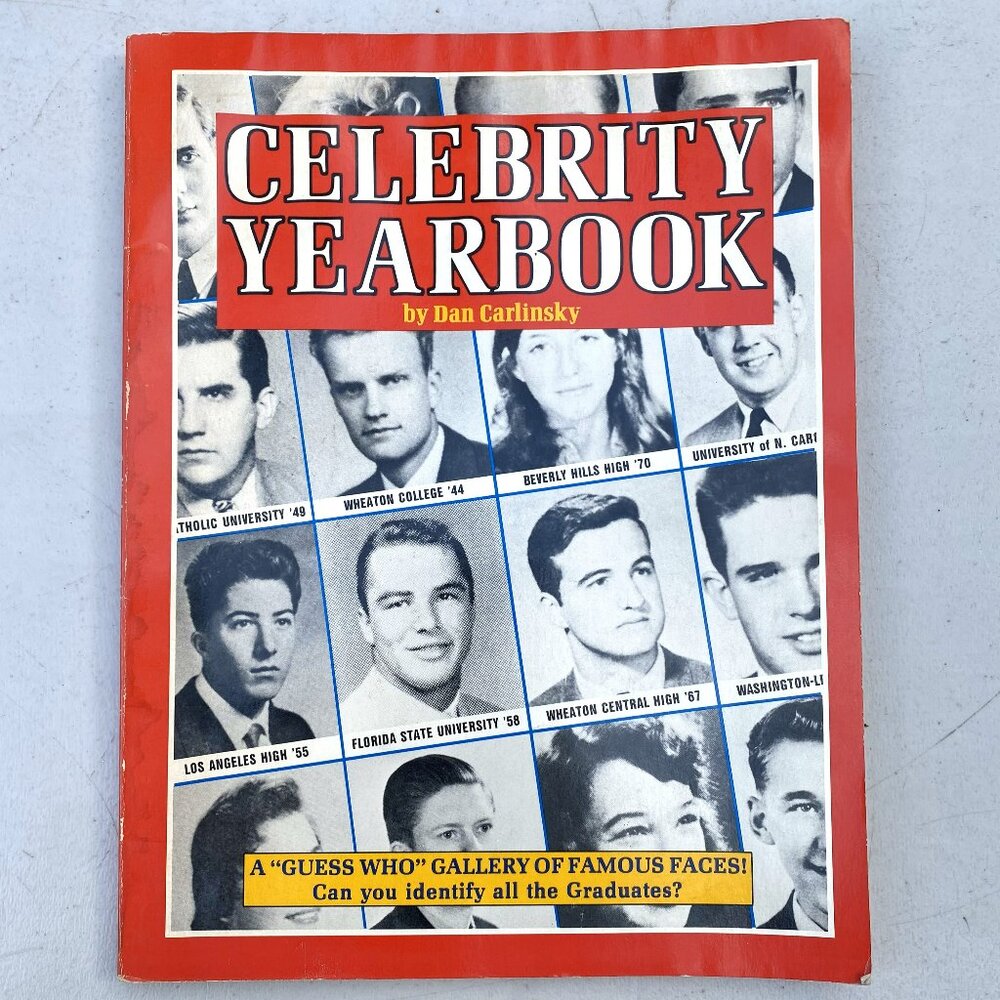 Vintage ‘CELEBRITY YEARBOOK’ by Dan Carlinsky — A “Guess Who” of Famous People